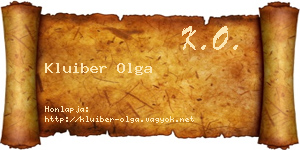Kluiber Olga névjegykártya