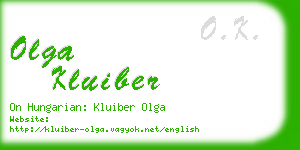 olga kluiber business card